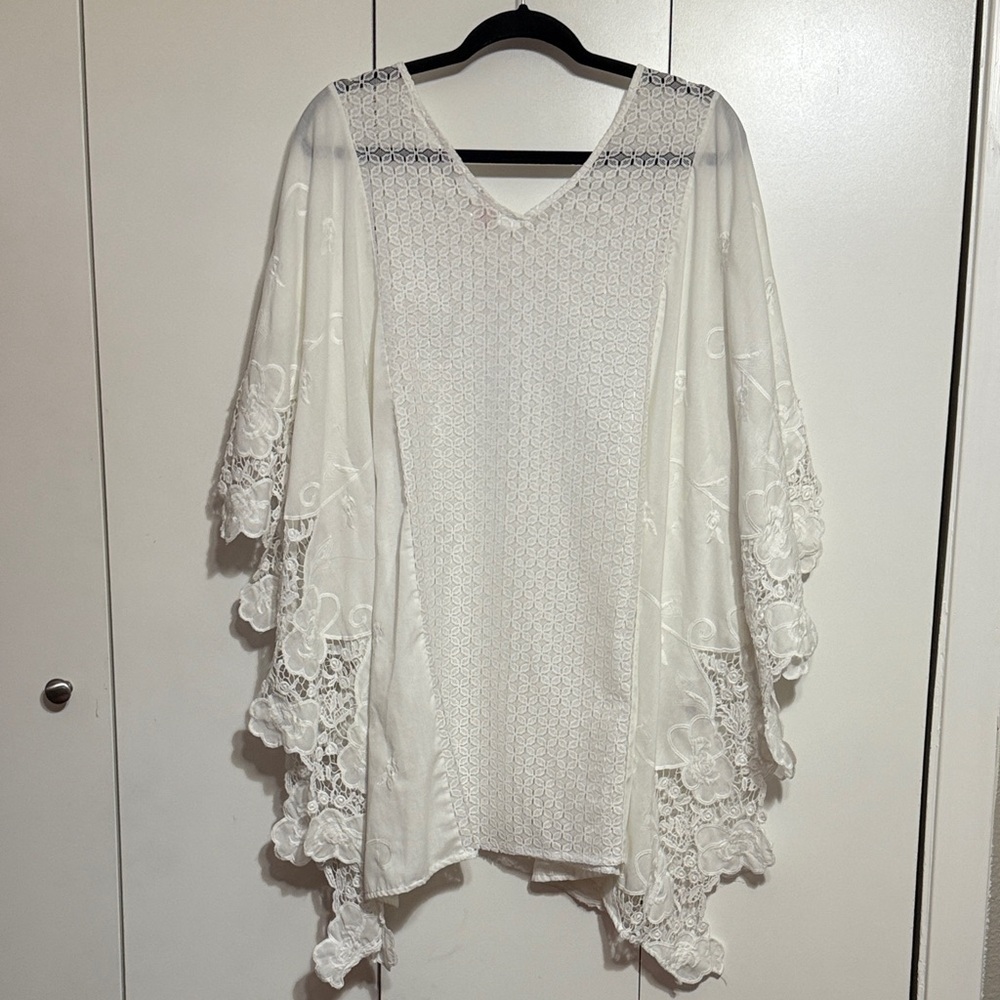Merona Cream Lace Cover-up with Floral Pattern